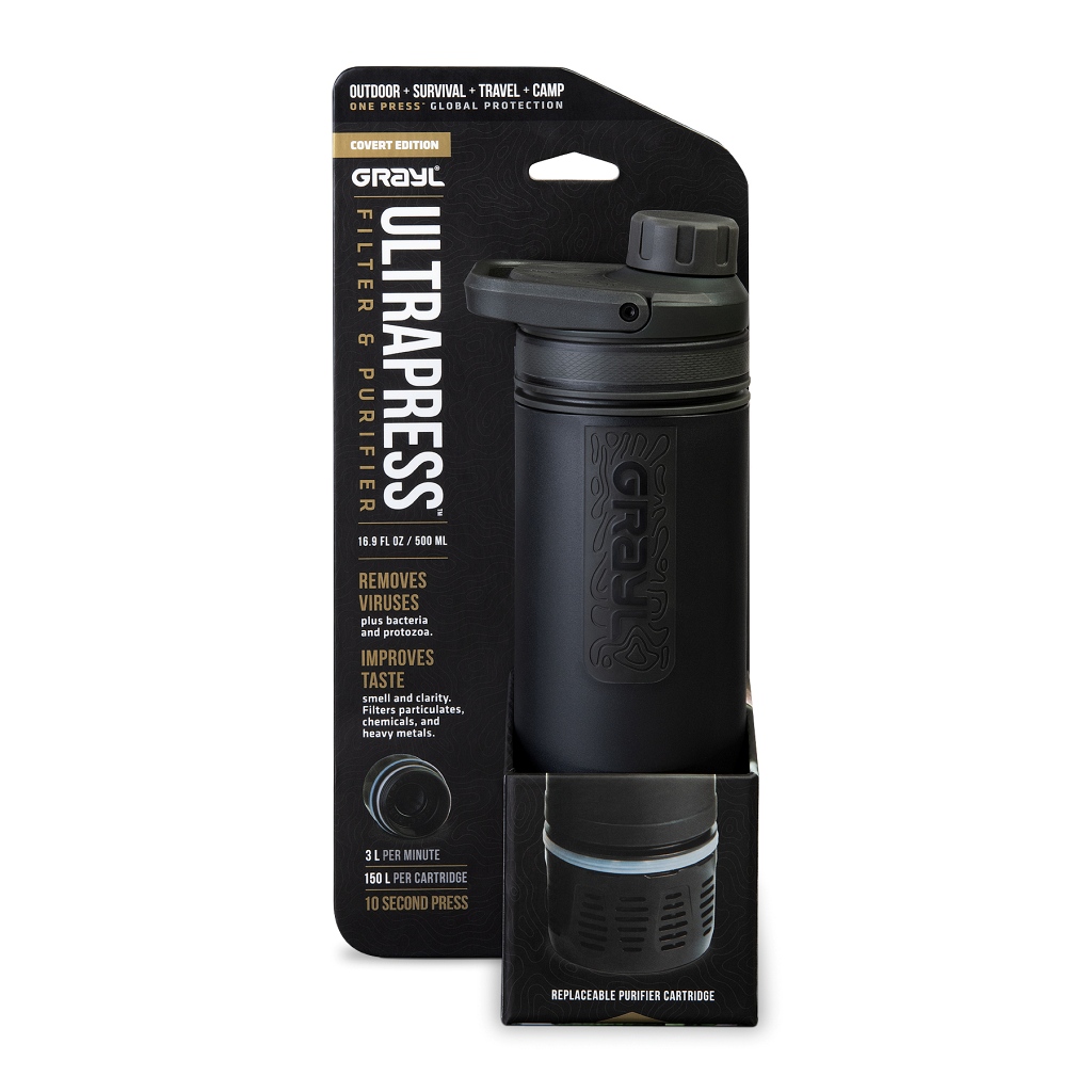 Grayl Ultrapress Purifier Bottle 500ml - Covert Black