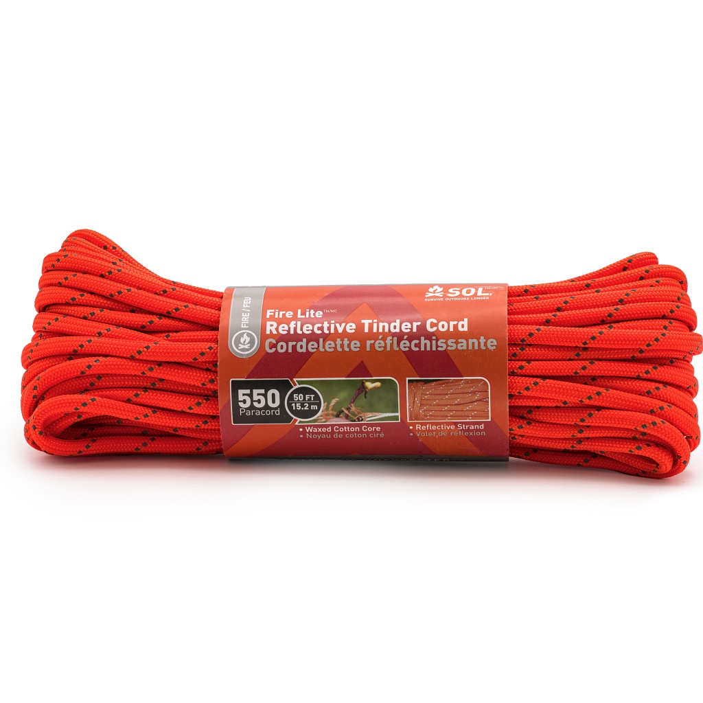 SOL Fire Lite Reflective Tinder Cord 50'