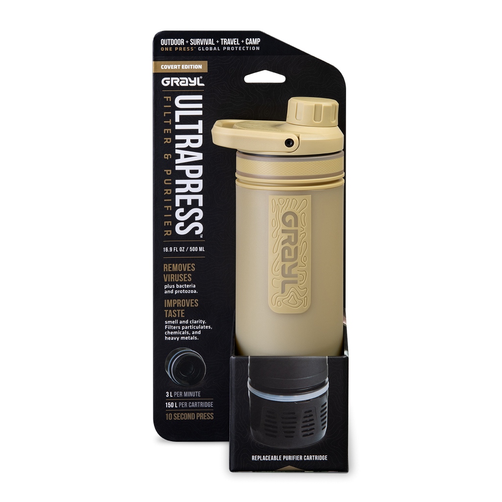 Grayl Ultrapress Purifier Bottle 500ml - Desert Tan