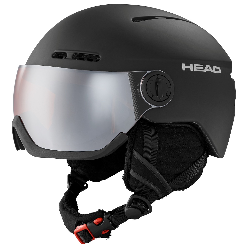 Head Knight Visor Ski Helmet Unisex - Black / Silver Visor Lens