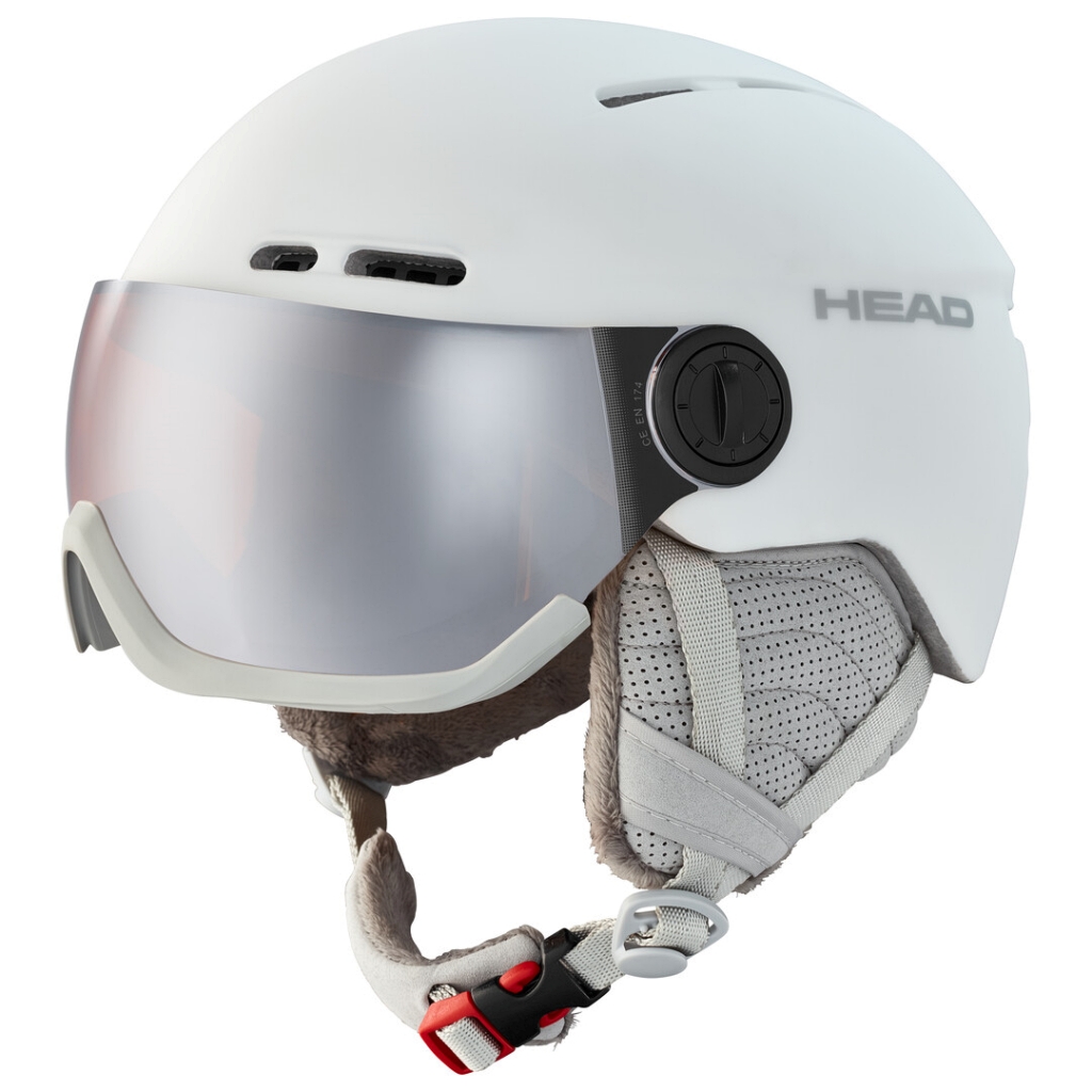 Head Queen Visor Ski Helmet Unisex  - White / Silver Visor Lens