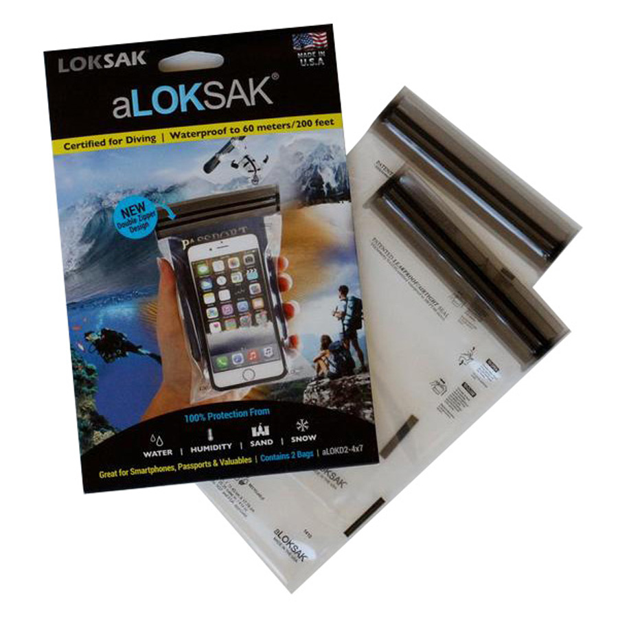 Loksak Waterproof Bags 2 Pack -       aLoksak 2x 4" x 7"