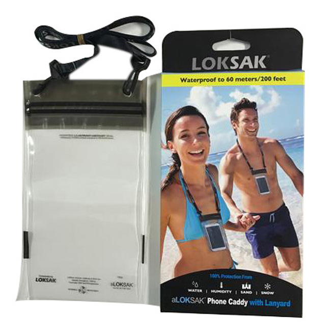Loksak Waterproof Phone Caddy with Lanyard 3.9" x 7" 