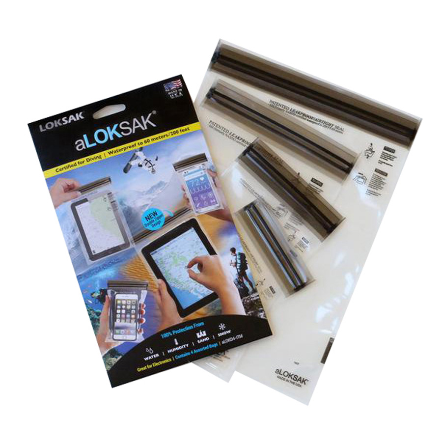 Loksak Waterproof Bags 4 Pack - 1 Each   aLoksak 3.7" x 7", 4" x 7", 6 x 9", 8 x 11"