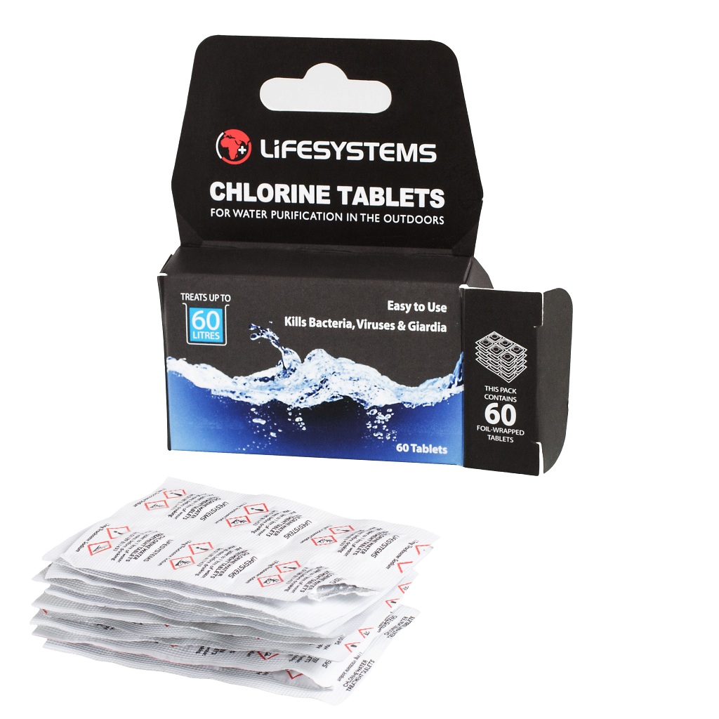 Lifesystems Chlorine Water Purification Tablets x2 Boxes of 60 Tablets