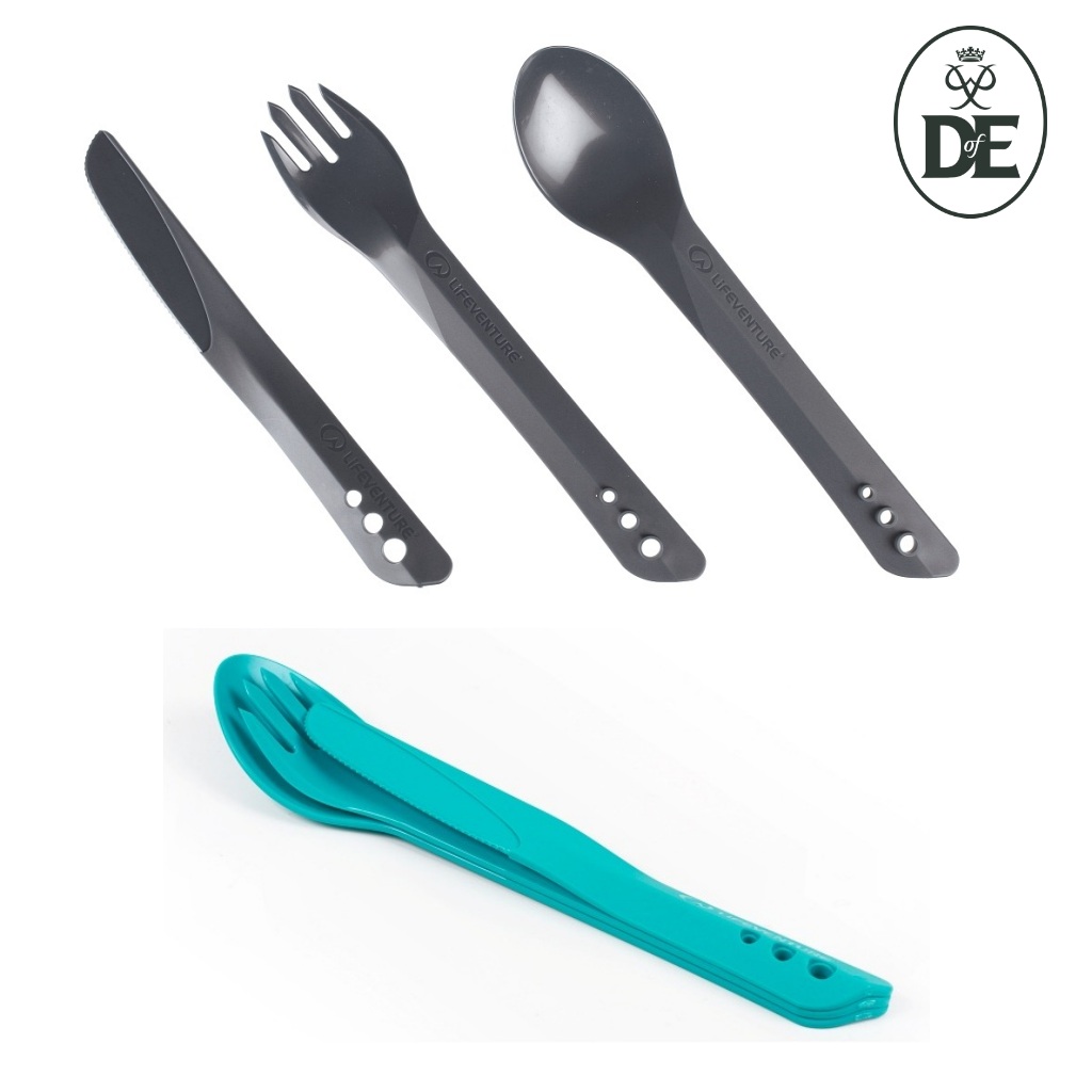 Lifeventure Ellipse Cutlery - Graphite or Teal x2