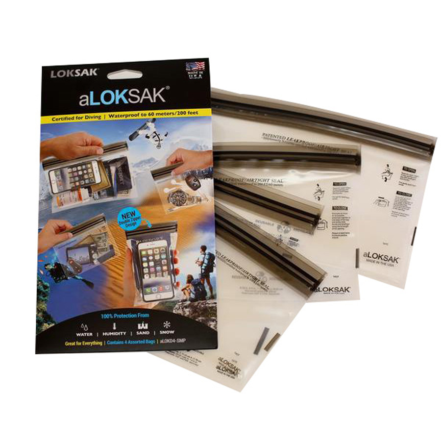 Loksak Waterproof Bags 4 Pack - 1 Each   aLoksak 5 x 4", 4 x 7", 6 x 6", 9 x 6"