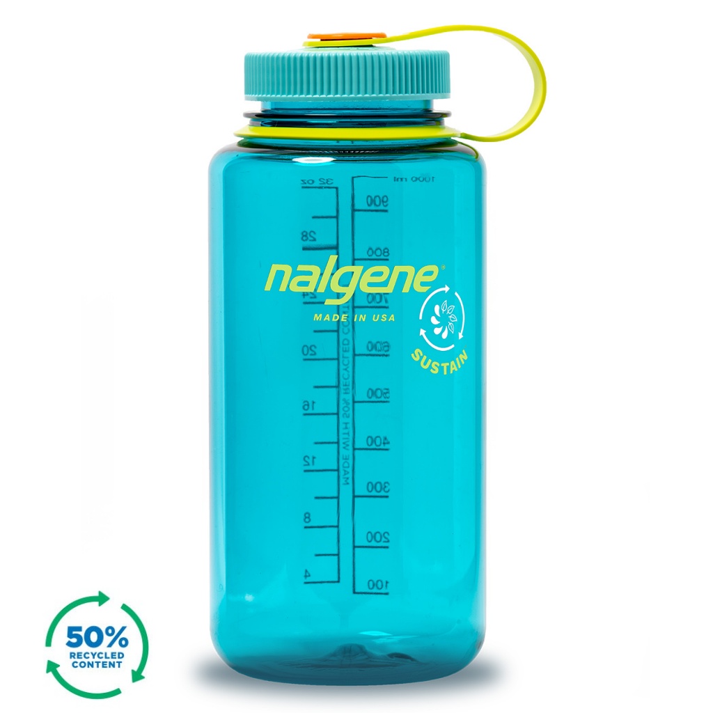 Nalgene 1L Wide Mouth Tritan Sustain Water Bottle - Cerulean