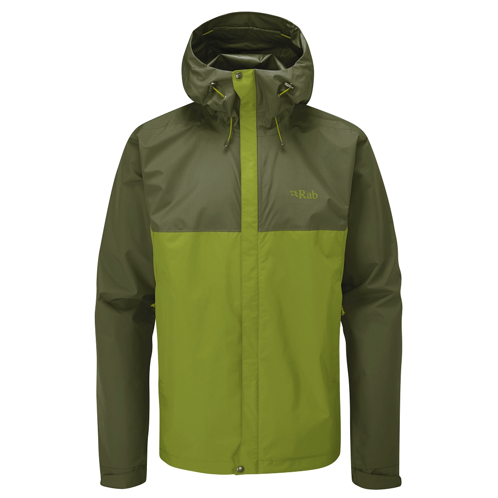Rab Downpour Eco Jacket Mens - Army / Aspen Green