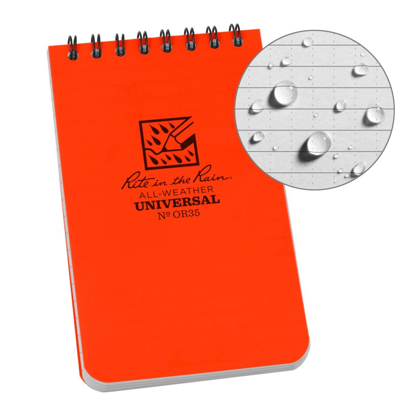 Rite in the Rain Universal Notebook 3" x 5" Orange No.OR35