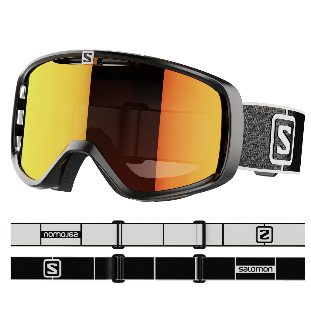 Salomon Aksium Ski Goggles Cat.2 Unisex - Black / Uni Mid Red