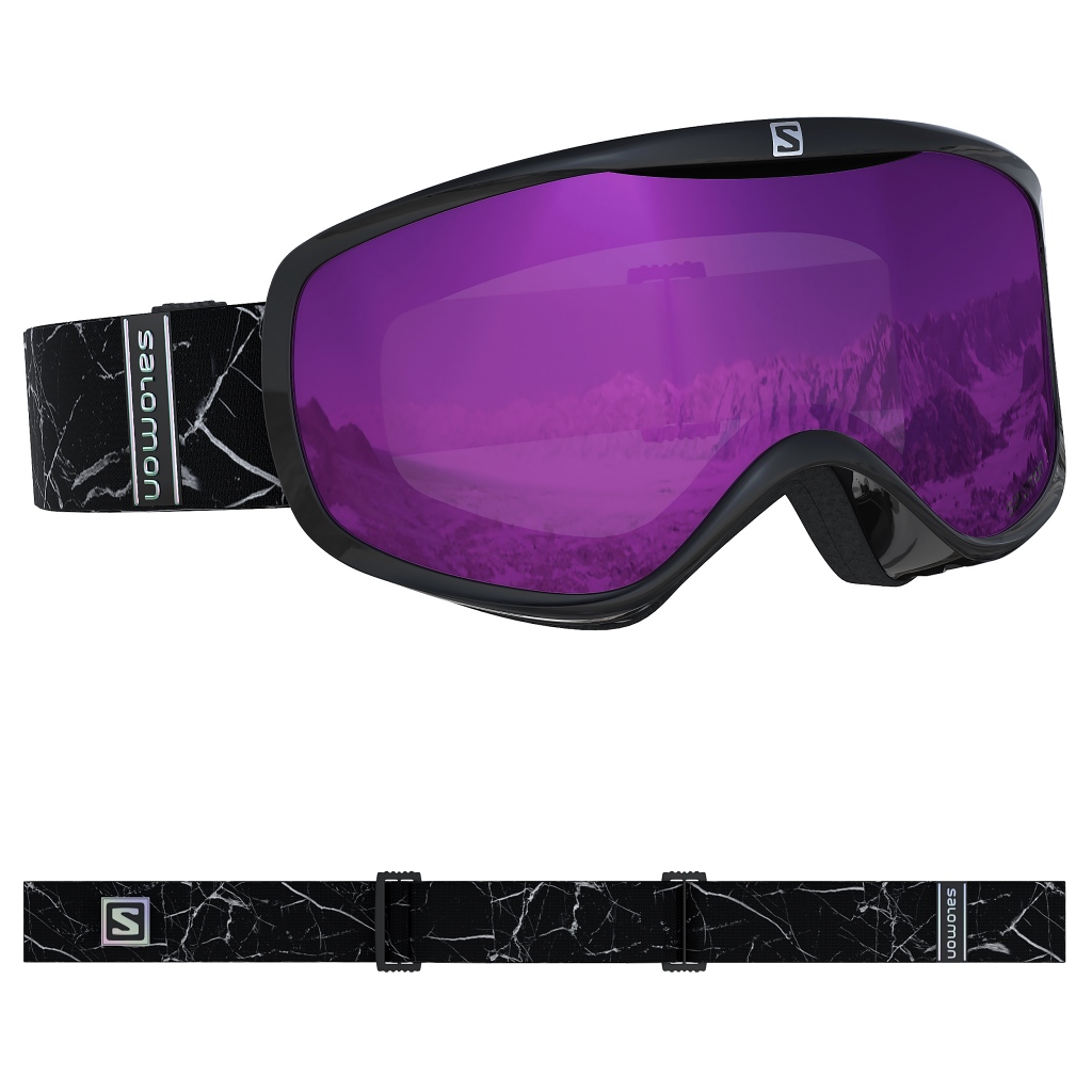 Salomon Sense Ski Goggles Womens - Black Marble / Uni Ruby