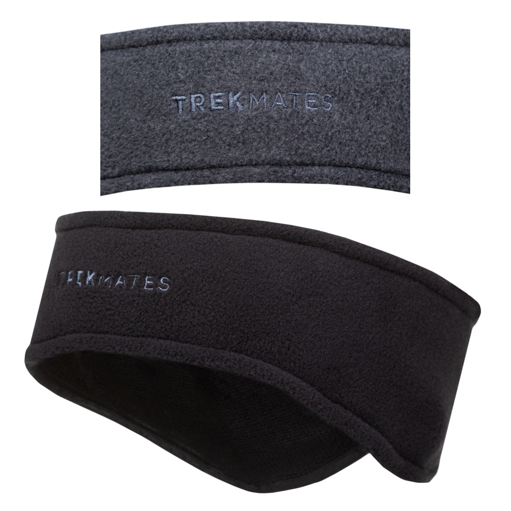 Trekmates Annat Polartec Fleece Headband 2 Pack - Black & Dark Grey Marl