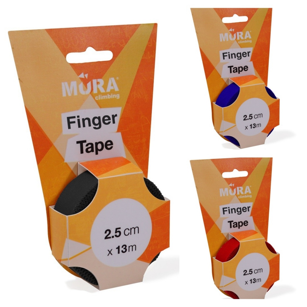 Mura Climbing Finger Tape 2.5cm x 13m - Black, Blue,  Red